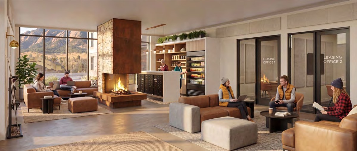 2885 Aurora lobby interior rendering